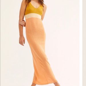 Free People Color Blocked Maxi Dress XS